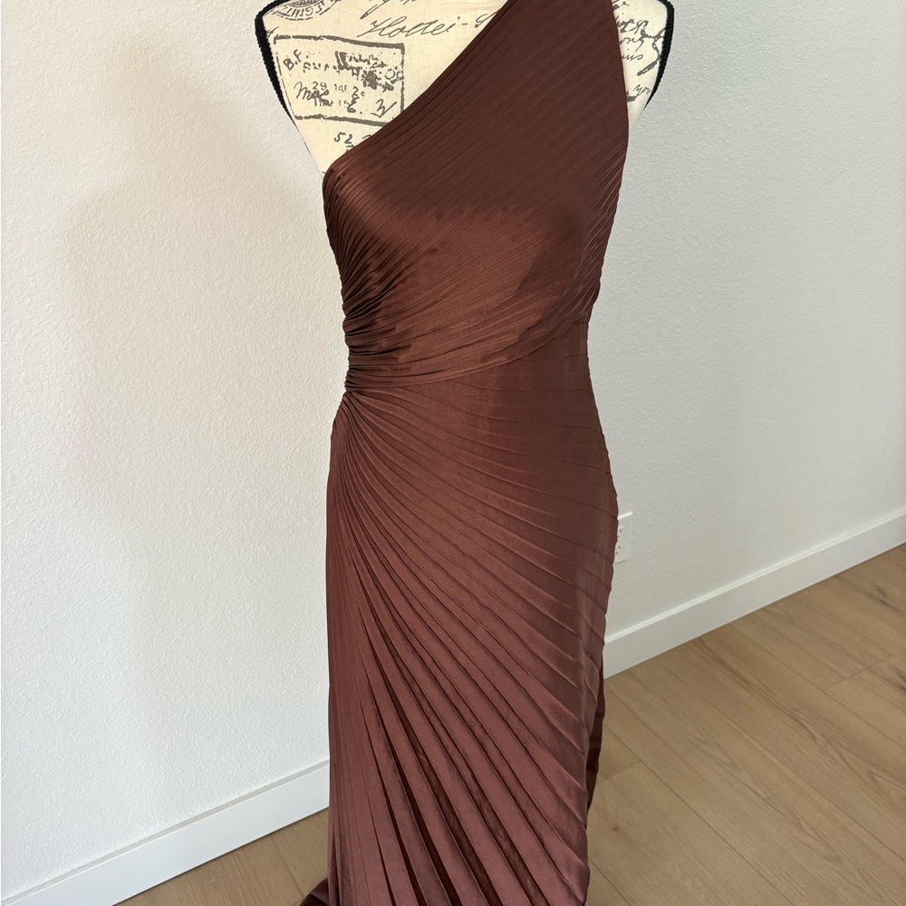 A.L.C. Chocolate One-Shoulder Dress